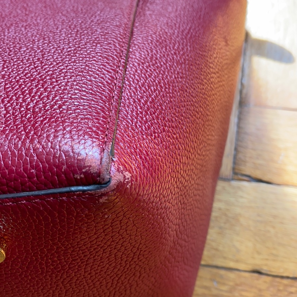 MICHAEL Michael Kors Mercer Large Leather Satchel Cherry Red - Picture 11 of 13